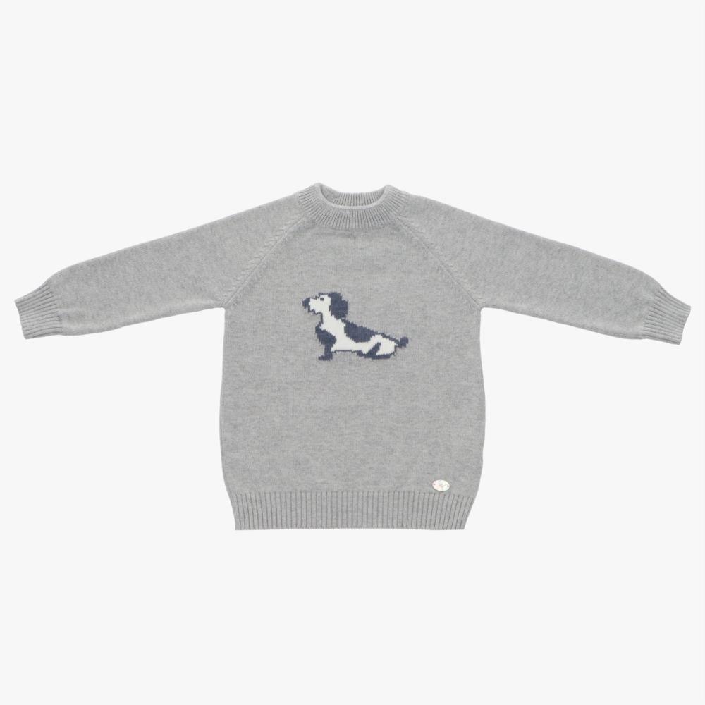 jersey punto jacquard perrito niño nuit  gris de Martin Aranda otoño  invierno