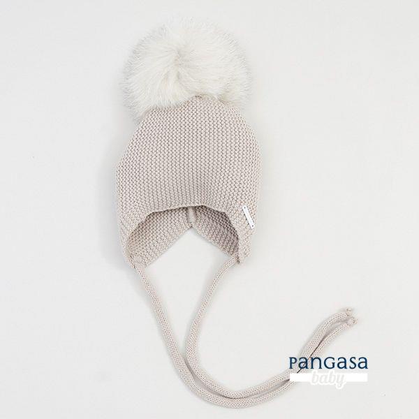 SET GORRO OREJERO+POMPON SINT. camel pangasa
