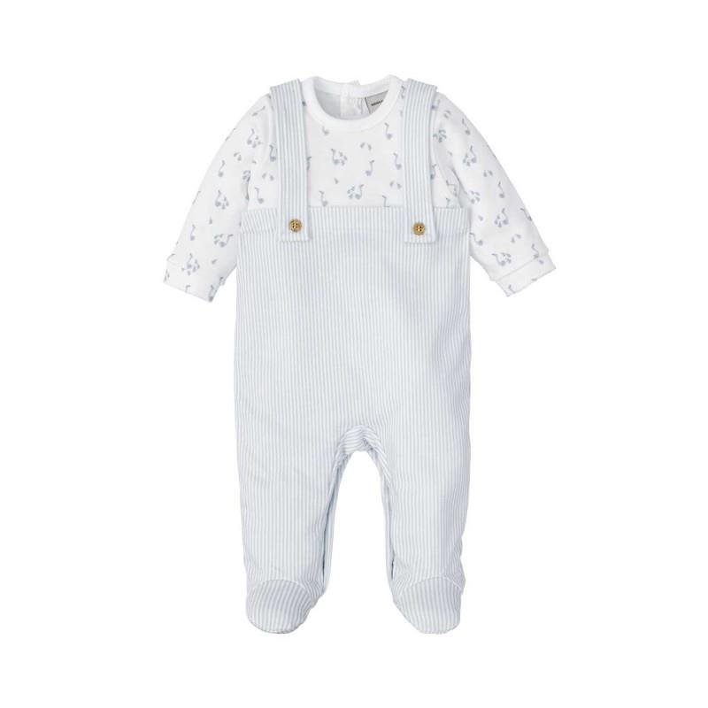 Pelele enterizo tirantes con microestampado ROBLE celesste babidu otoño invierno 24