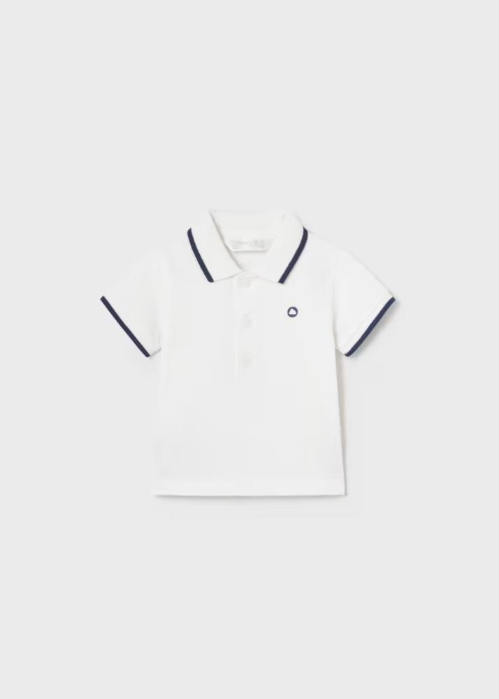 Polo contraste Better Cotton recién nacido Ref. 24-00190-076 blanco mayoral