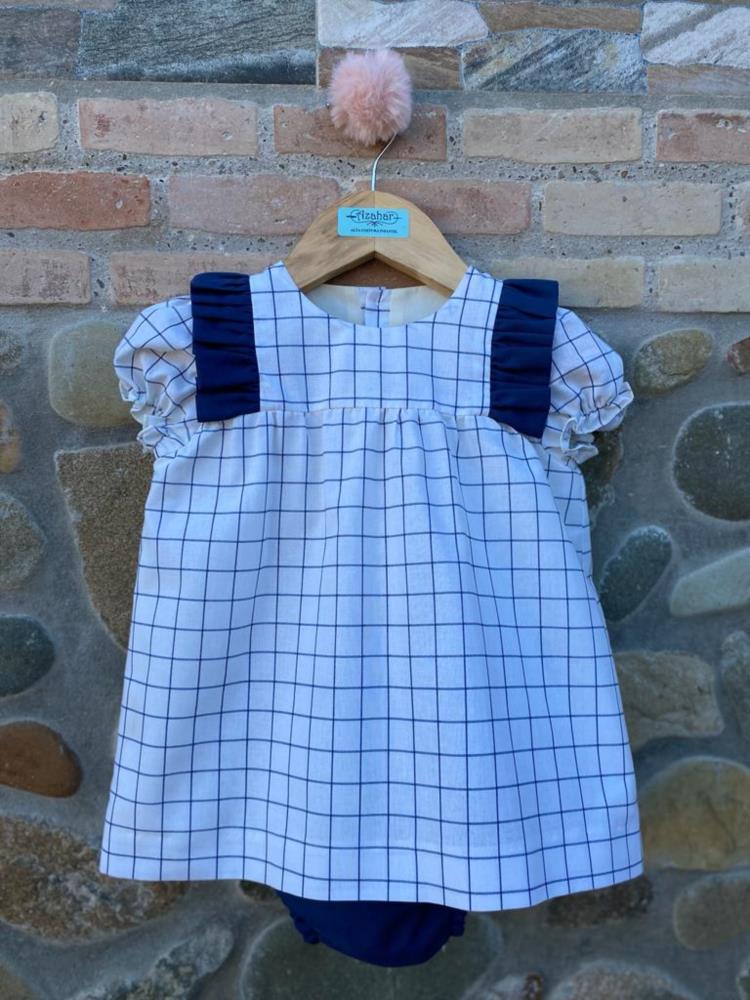 Vestido cuadros Azahar Alta Costura Infantil  primavera verano 24