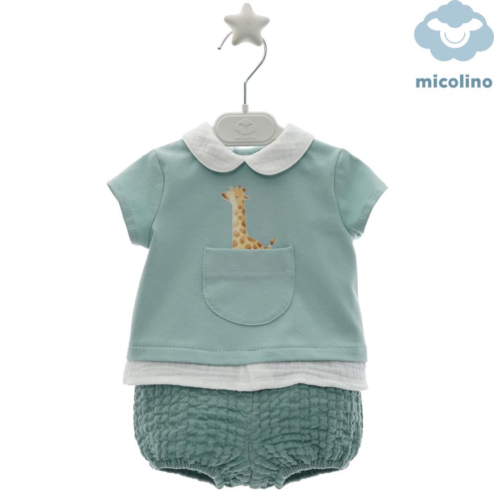 CONJUNTO MICOLINO 2 PIEZAS ART.1819 "Familia JADE" marca infantil Micolino, primavera verano 25