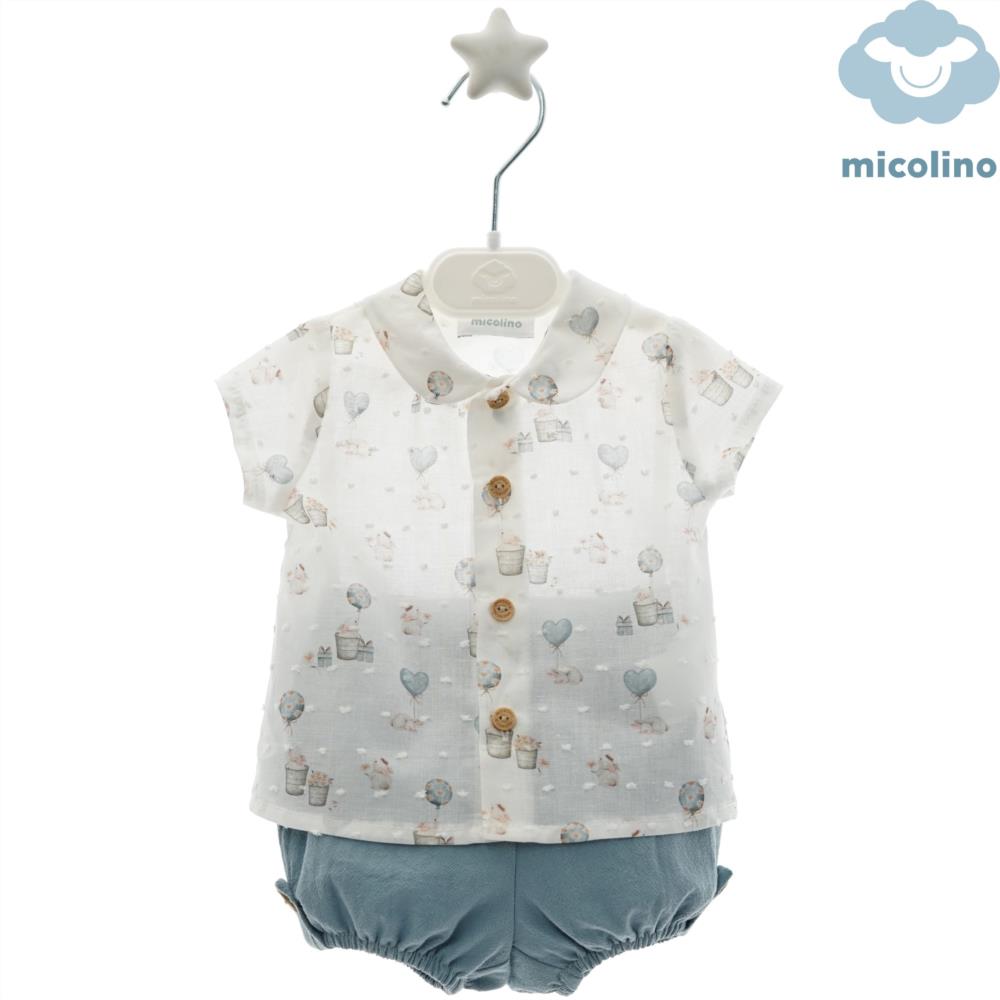 CONJUNTO MICOLINO 2 PIEZAS ART.1821 "Familia DENNISE", marca infantil Micolino, primavera verano 25