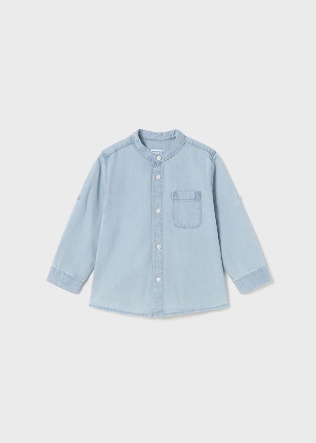 Camisa manga larga con cuello mao de algodón sostenible para bebé De Mayoral