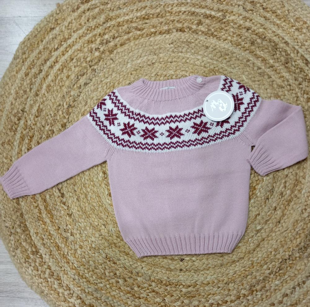 jersey greca niña en rosa maquillaje de nico dingo otoño invierno
