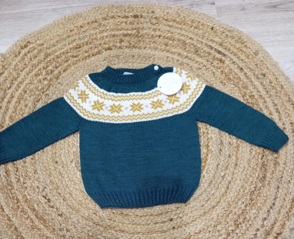 Jersey Jackard estrella verde nico dingo otoño invierno