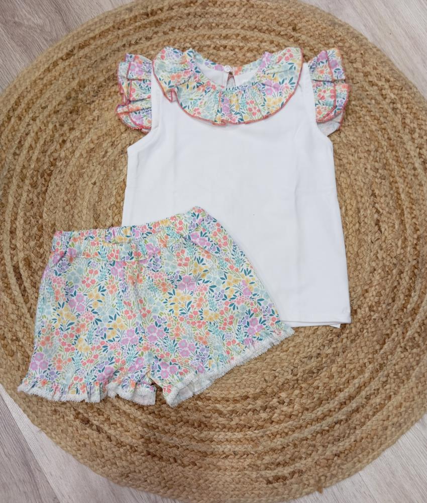Conjunto camiseta y pantalón flor coral Dulce tiovivo, primavera verano 24