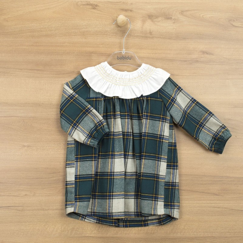 VESTIDO CUELLO VOLANTE EMERALD 90429 babidu