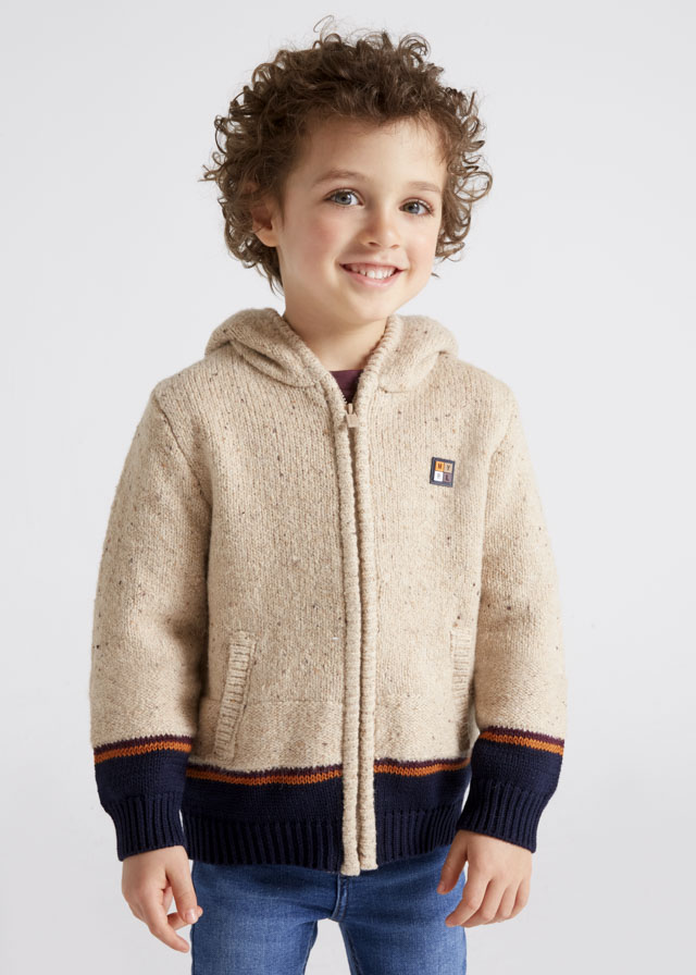 Sudadera de tricotosa con capucha para niño