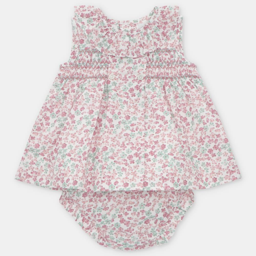 Conjunto (vestido, braga) tela niña Prune rosa ciruela Martin Aranda primavera verano 24