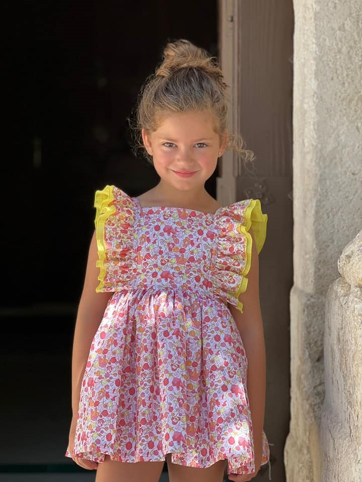 Vestido Popelin Flores Fluor La Peppa