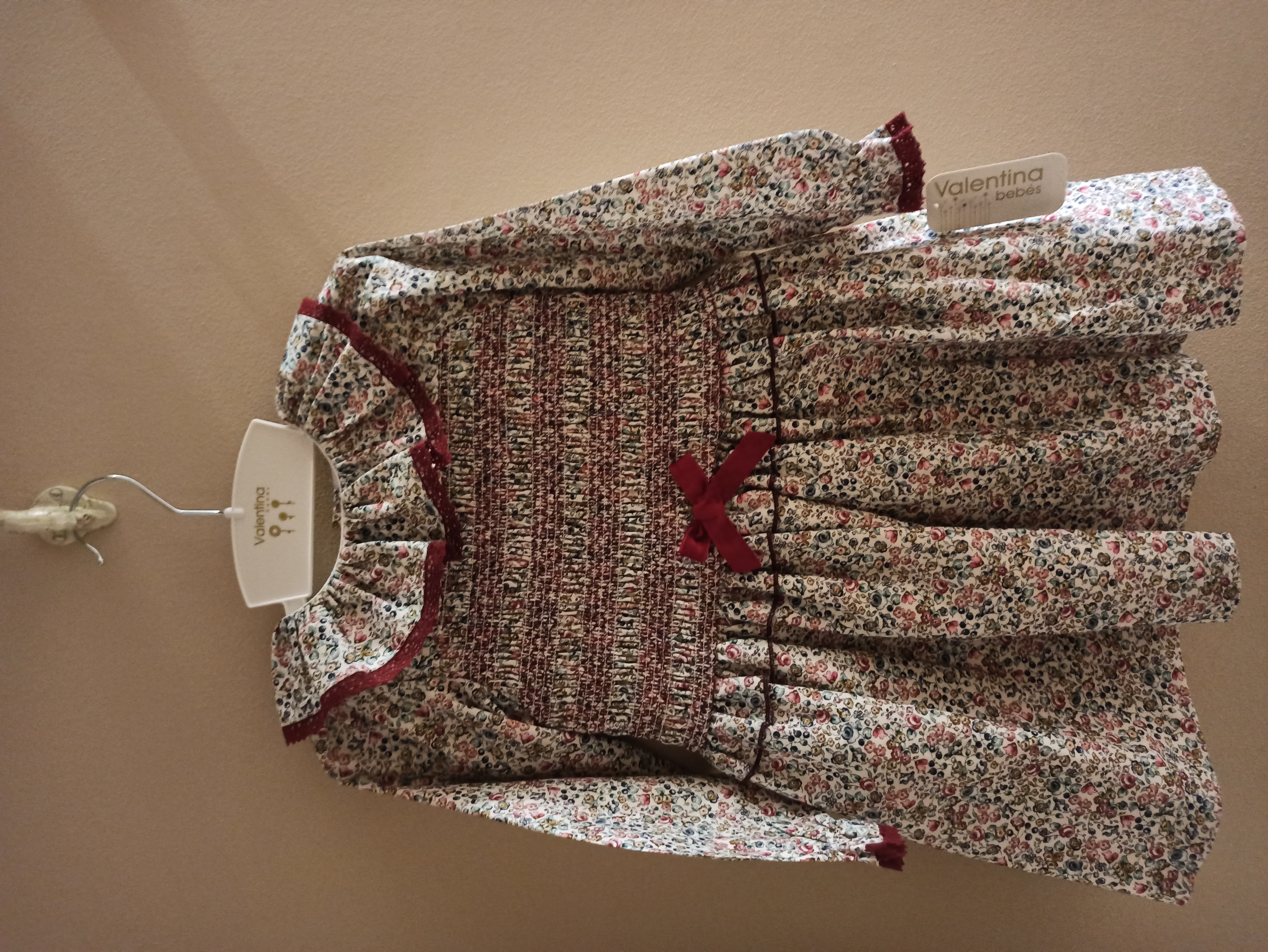 vestido nidos bordeaux de valentina bebes