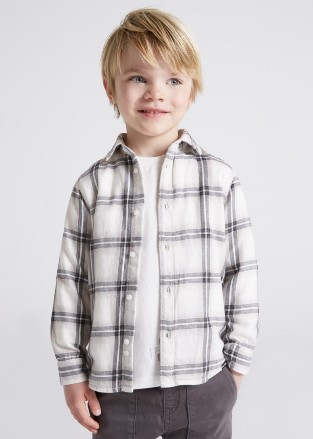 Camisa manga larga de cuadros para niño ECOFRIENDS | Tienda online moda infantil