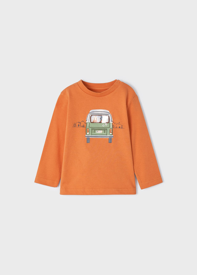 Camiseta manga larga furgoneta bebé niño zanahoria mayoral