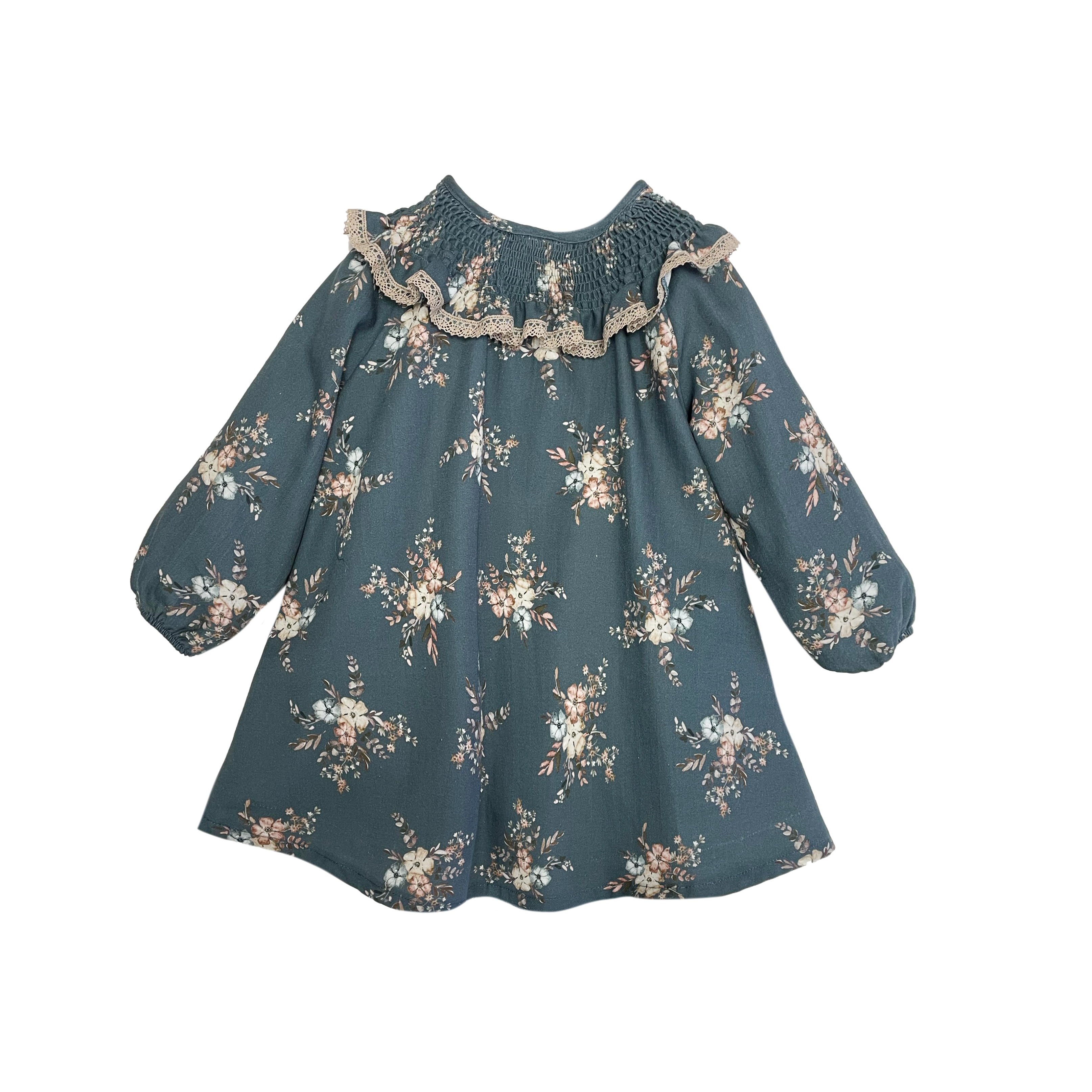 Vestido floral volante PETRÓLEO eve children